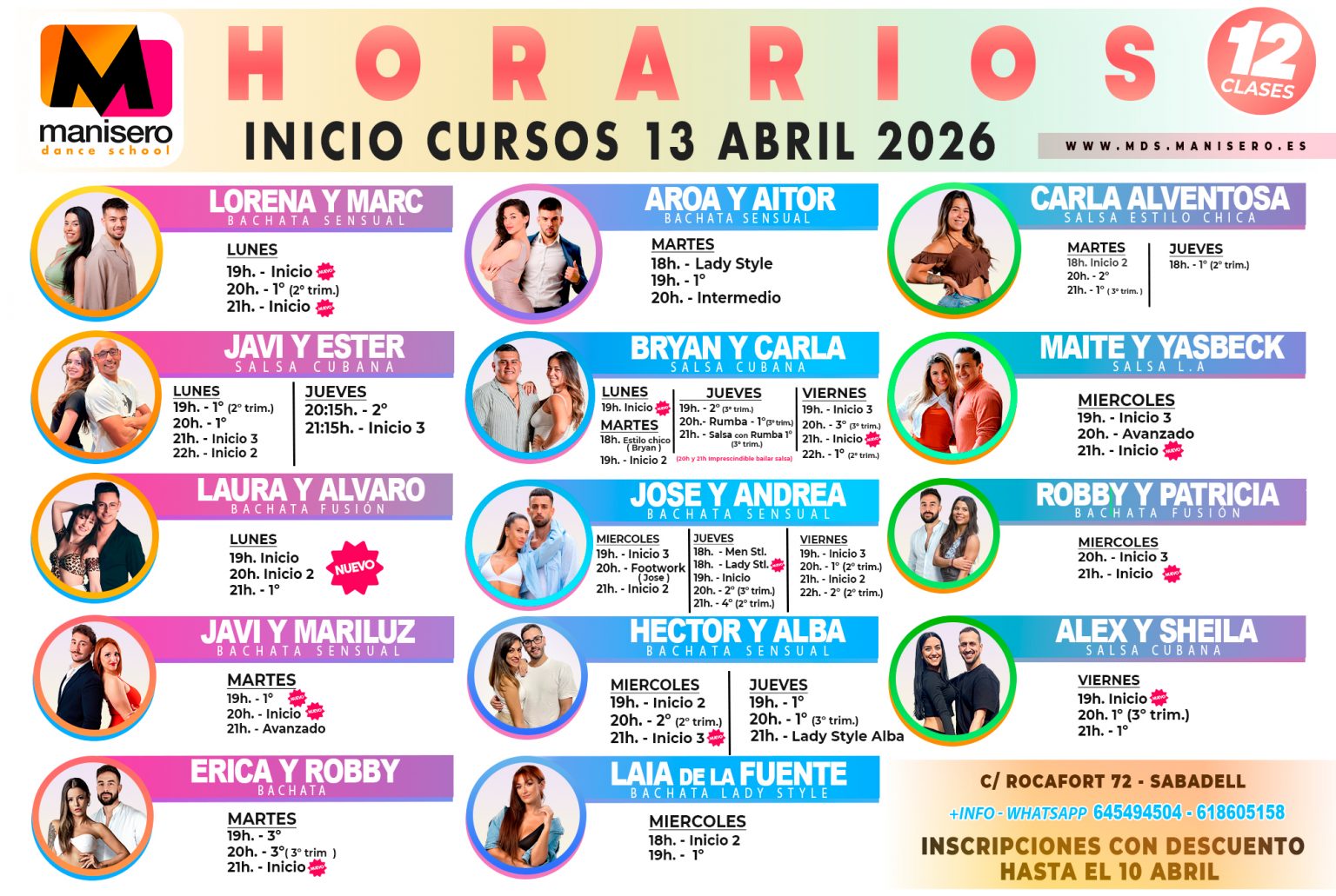 nuevos cursos de salsa y bachata